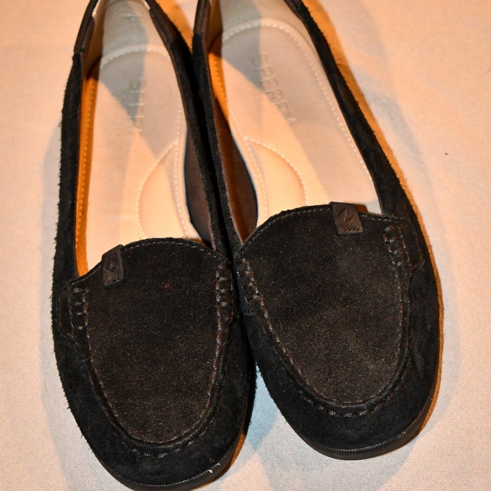 Sperry Black Suede Top Sider 7.5M